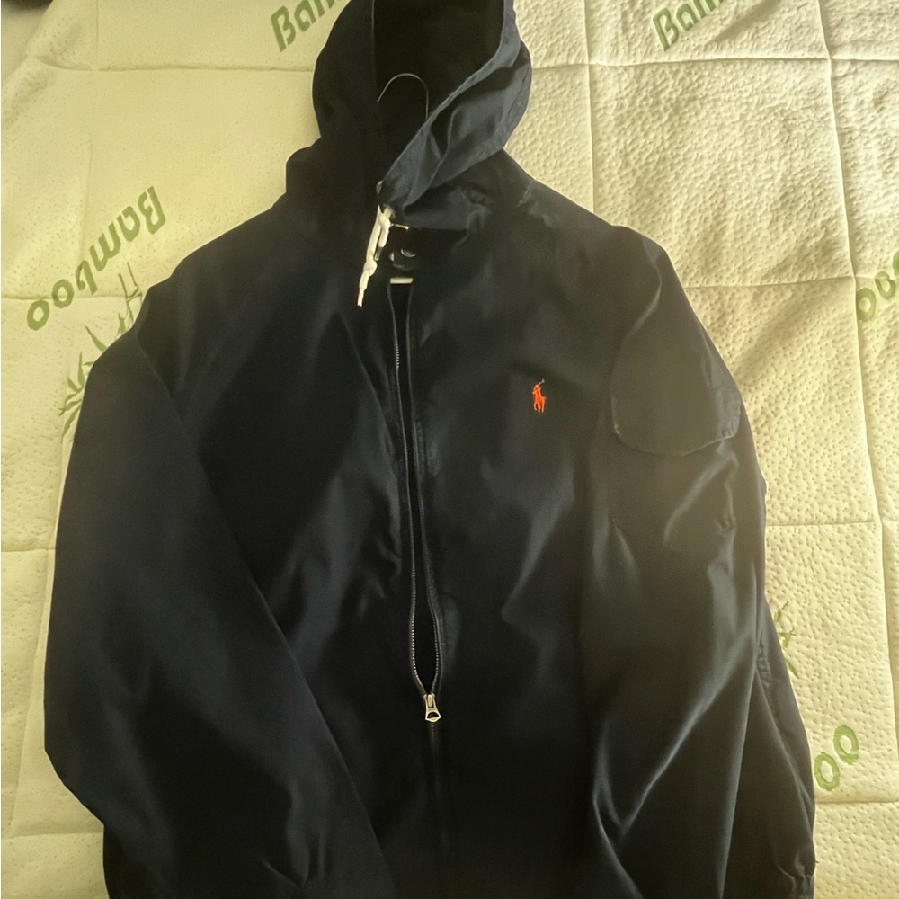 Polo by Ralph Lauren Men's Dark Blue Hooded Windbreaker